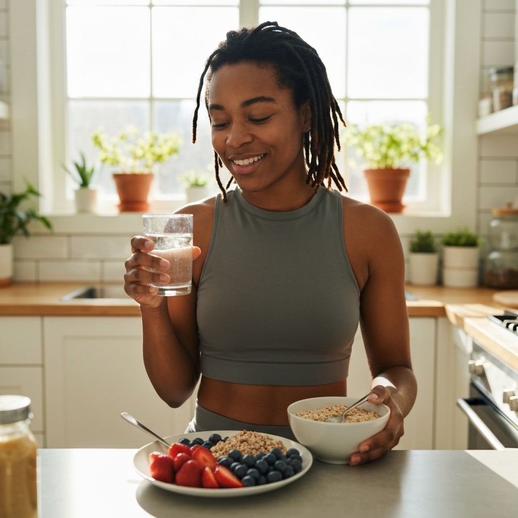 Terveellinen aamiainen ja juoma